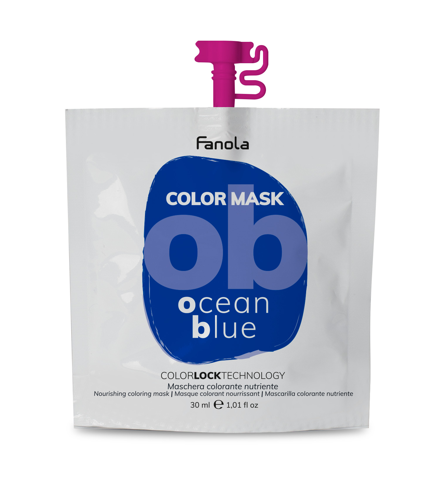Fanola Color Mask Blue — увлажняющая тонирующая маска для волос, 30 мл